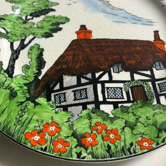 Set of 2 antique John Maddock and Sons 8” ceramic plates in Rustic pattern - Picture 5 of 11